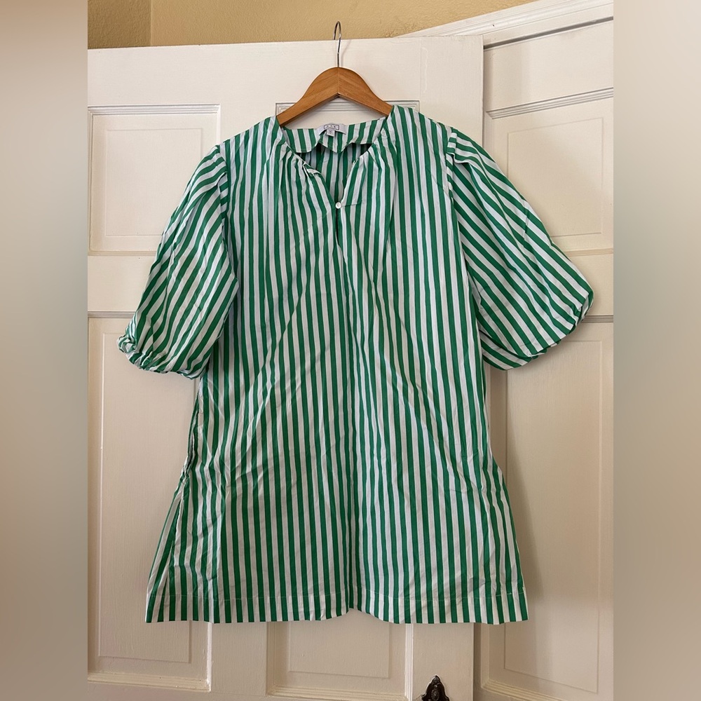 AYR Green and White Striped Mini Dress